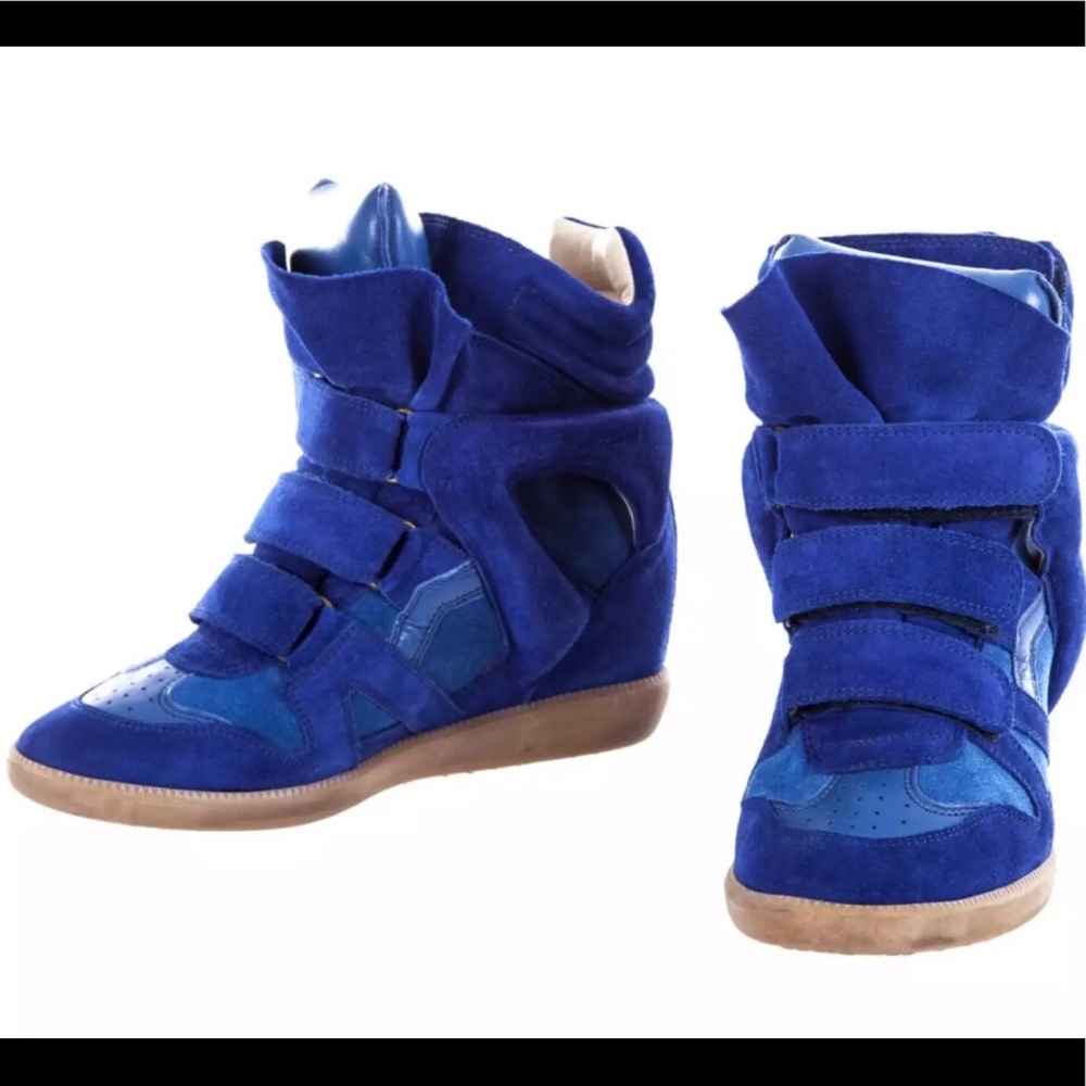 Isabel Marant Bright Blue Bekket Wedge Trainer